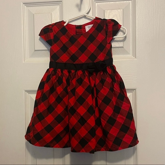 Just One You by Carter’s Buffalo Checked Red & Black Baby👶Girls👧Dress👗Sz 9M - Picture 1 of 5